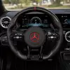 Luxury Black Perforated Leather Carbon Fiber Steering Wheel for Mercedes Benz AMG C63 E63 S63 G63 GLC GLE