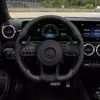 Custom AMG Racing Steering Wheel Black Perforated Leather for Mercedes Benz CLA GLC GLB GLS GLE W118 W204 W205 W212 W213 W221 W222 E63 E63S E63 S63 C63 CLS63 G63