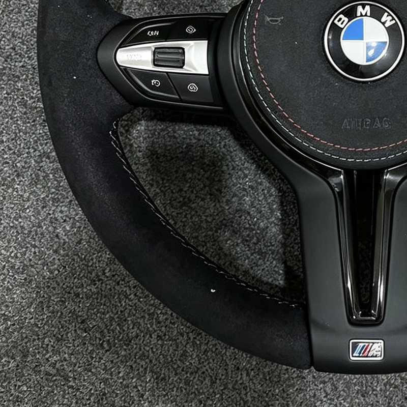 LED M Style Alcantara Carbon Fiber Steering Wheel for BMW M3 M5 F06 F10 F11 F15 F16 F20 F21 F25 F30 F36 F22 F90 F32