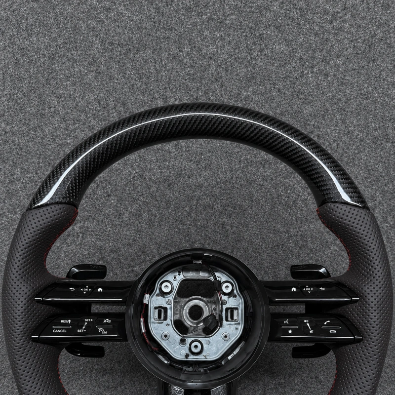 Mercedes Benz AMG Carbon Fiber Steering Wheel Upgrade with Multifunction Controls