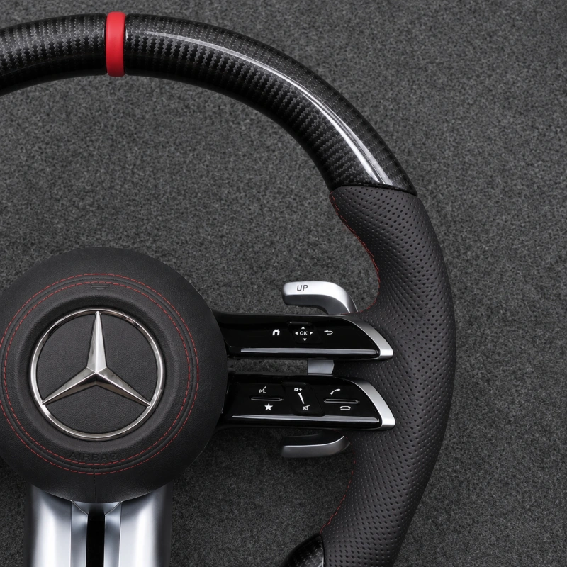 Carbon Fiber Flat Bottom Steering Wheel for Mercedes AMG GT W205 W212 W190 W166 W177 W214 W216 W217 W218 W222 W253 W257 W463 W464