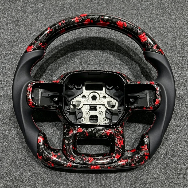Wheel Parts Red Forged Carbon Fiber Steering Wheel for Ford Raptor F150 2015 2016 2018 2020 2022 F150 High-quality Car Tuning