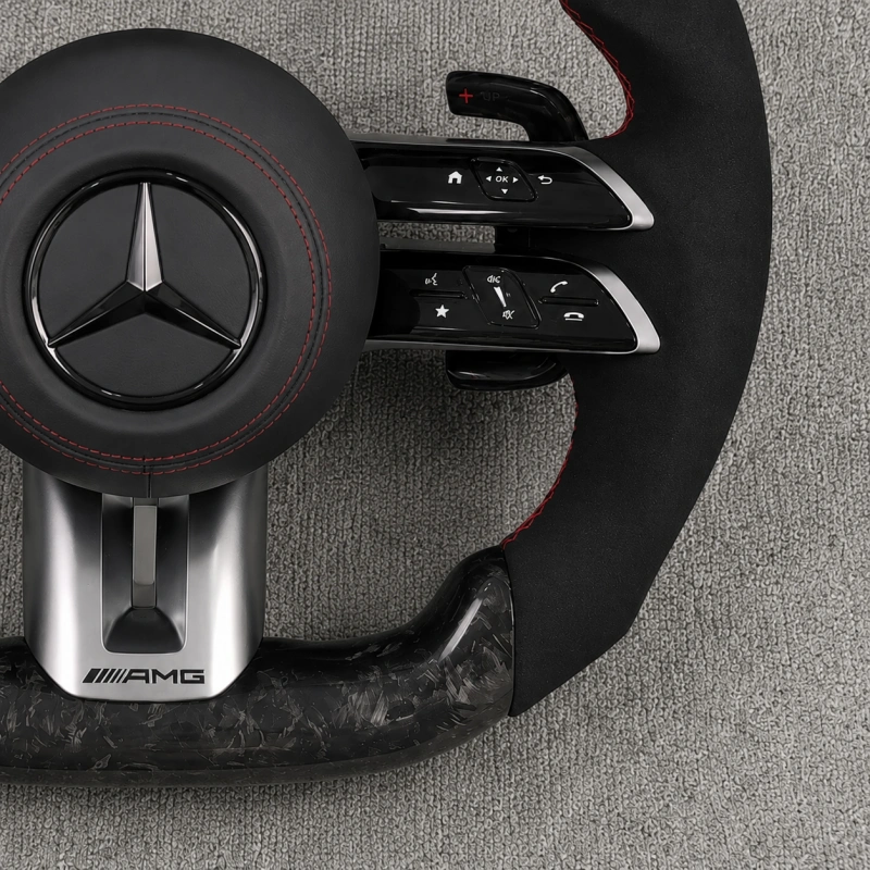 AMG GT Forged Carbon Fiber Alcantara Steering Wheel Upgrade W205 W212 W190 W166 W177 W214 W216 W217 W218 W222 W253 W257 W463 W464