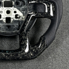 Factory Custom Gold Wire Blue Carbon Fiber Flat Leather Sports Steering Wheel Suitable for Ford Raptor Shelby R 2019-2025
