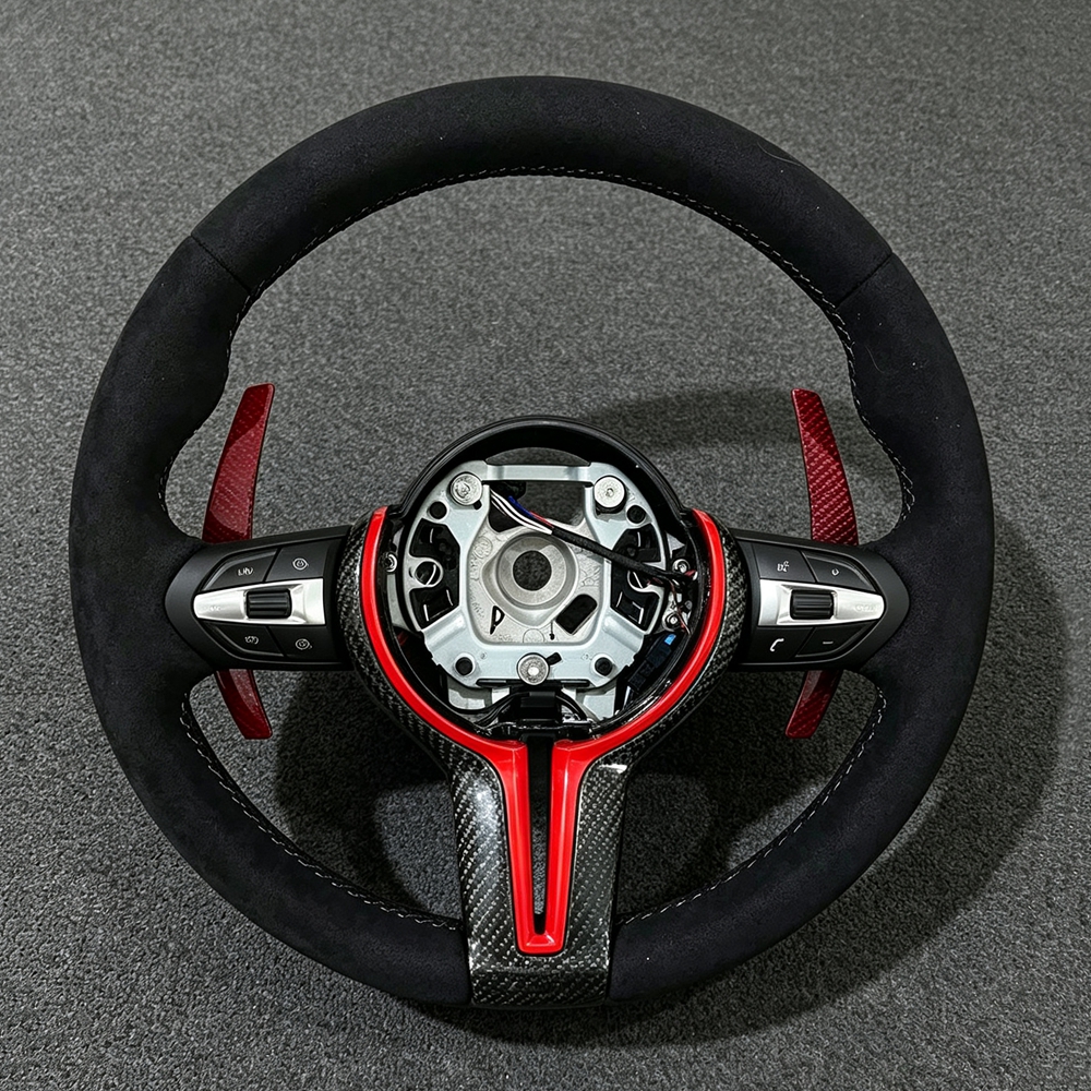 Leather Steering Wheel for BMW F30 F32 F10 F20 F07 F01 E46 E60 E90 M3 M5 LED M Performance Carbon Fiber Steering Wheel