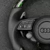Perforated Leather Grip Detail Forged Carbon Steering Wheel Audi JIONX