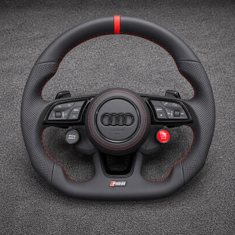 Custom Alcantara Nappa Leather Carbon Fiber LED Steering Wheel for Audi A3 S3 RS3 8L 8P 8V 8Y 1996–2026 -JIONX