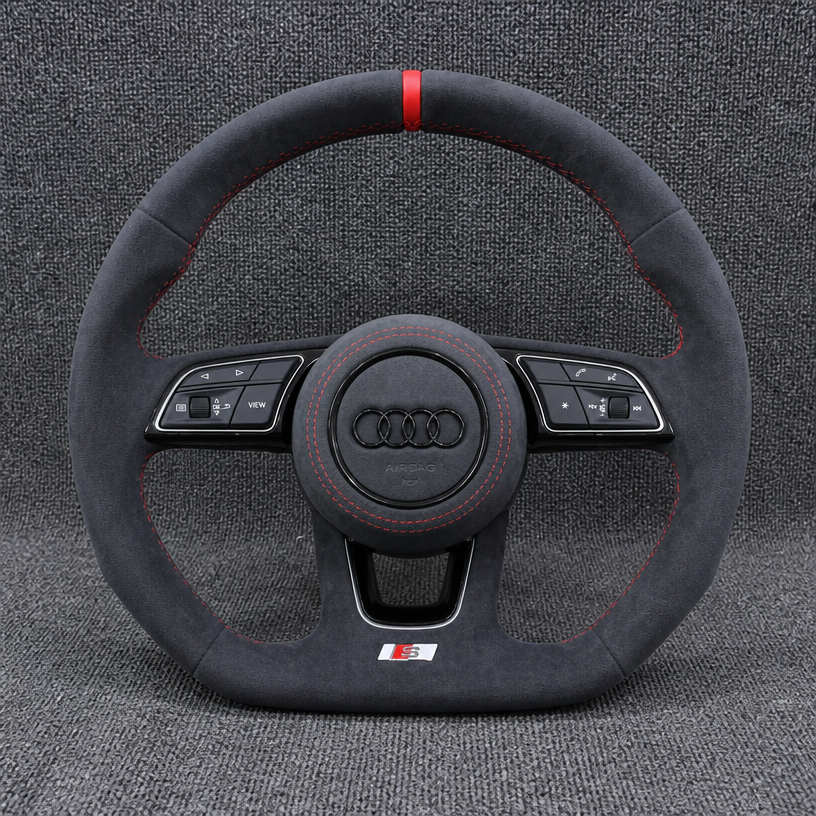 Custom Alcantara Nappa Leather Carbon Fiber LED Wheel for Audi A8 S8 D2 D3 D4 D5 1994–2026 -JIONX