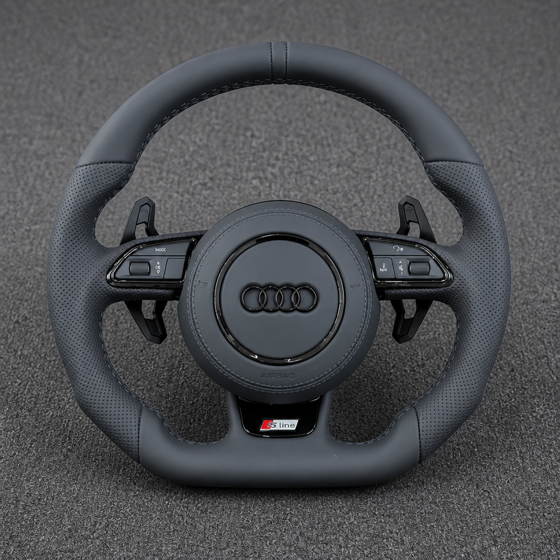 Custom Nappa Leather Carbon Fiber LED Wheel for Audi A8 S8 D2 D3 D4 D5 1994–2026 -JIONX