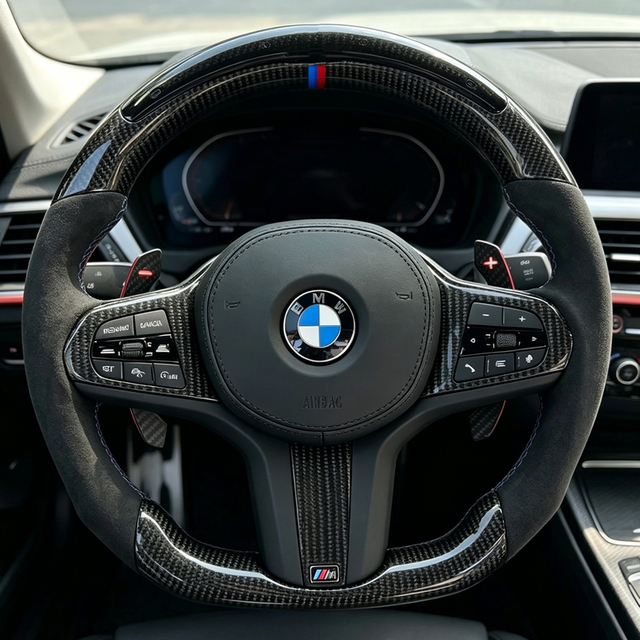 Carbon Fiber LED Steering Wheel for BMW X3M F97 X5M F85 G01 G02 G20 F21 G22 G30 X5 G05 X6 G06 M4 G82 M340i