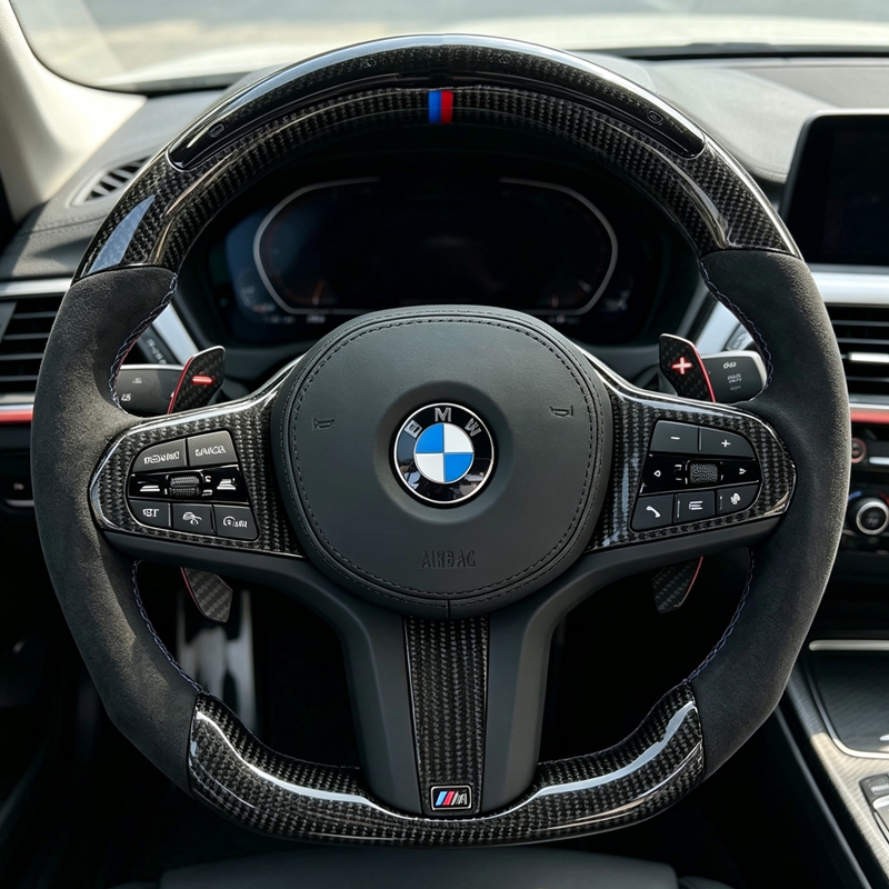 Carbon Fiber LED Steering Wheel for BMW X3M F97 X5M F85 G01 G02 G20 F21 G22 G30 X5 G05 X6 G06 M4 G82 M340i