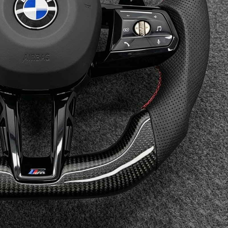 LED Car Steering Wheel Carbon Fiber Leather 5 Series 6 Series G20 G30 G40 M3 G80 M4 M1 M2 Car Accessories For BMW 3 Series