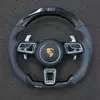 Custom Carbon Fiber Steering Wheel with LED Shift Lights for Porsche 911 (Cocoa/Tayneen)