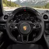 Custom carbon fiber steering wheel (with LED turn signals) for Porsche models such as the 911 Panamera Cayenne and Macan