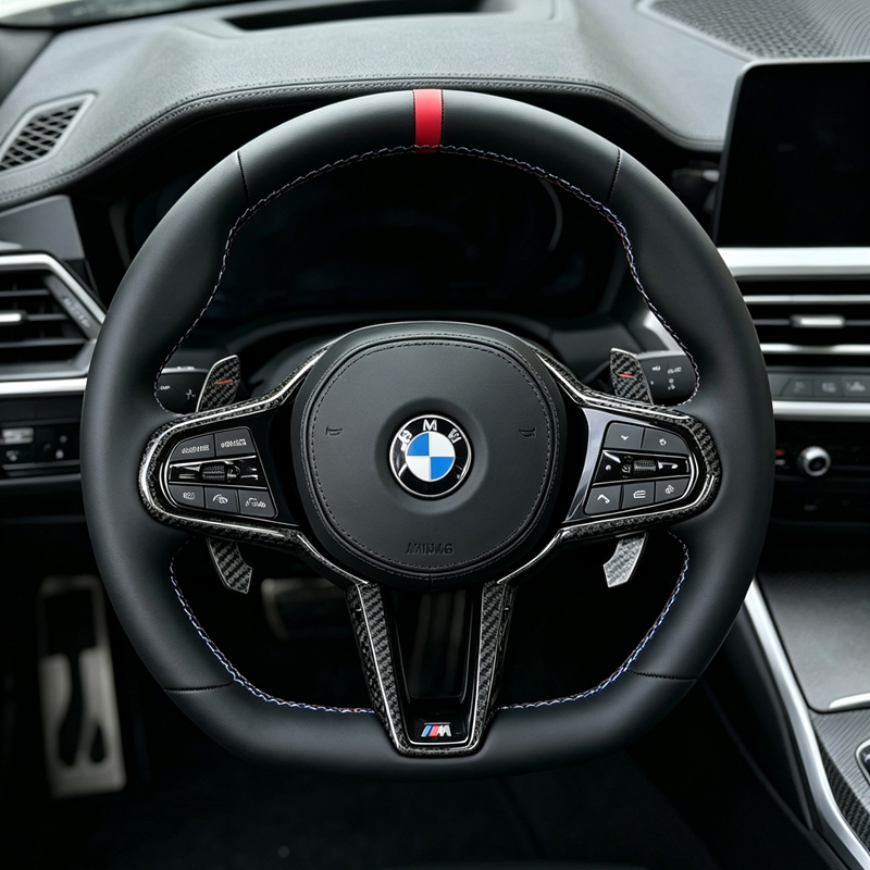 Heated Carbon Fiber Steering Wheel For BMW G30 G20 G01 G02 G05 G06 G07 M4 M5 F90 M8 X3M X4M X5M X6M F40 F44 F97 F98 F95 F96 Red