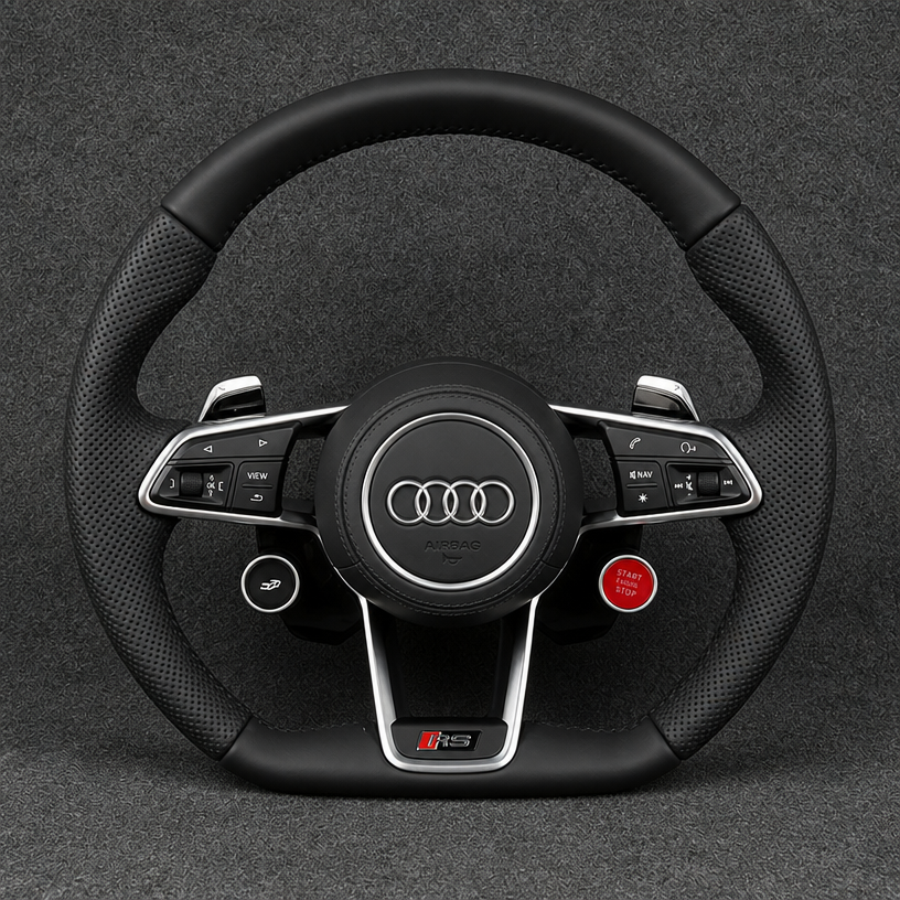 Audi A8 S8 1994-2026 D2 D3 D4 D5 Nappa Alcantara Custom Real Carbon Fiber LED Wheel -JIONX