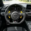 Installed JIONX Audi A4 A5 S4 S5 RS3 RS5 RS7 LED carbon flat bottom semi perforated leather custom steering wheel