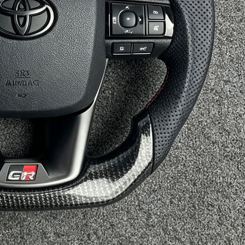 Factory Direct Low Price 3D Carbon Fiber Leather Steering Wheel Upgrade Toyota Hilux Fortuner Land Cruise GR Toyota Previa