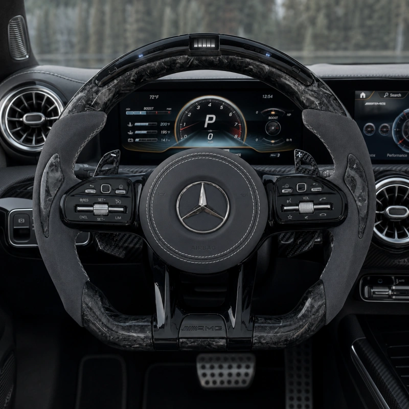 Custom AMG Steering Wheel with LED Display for Mercedes Benz C63 C63S E63 E63S G63 GLC GLE GLS