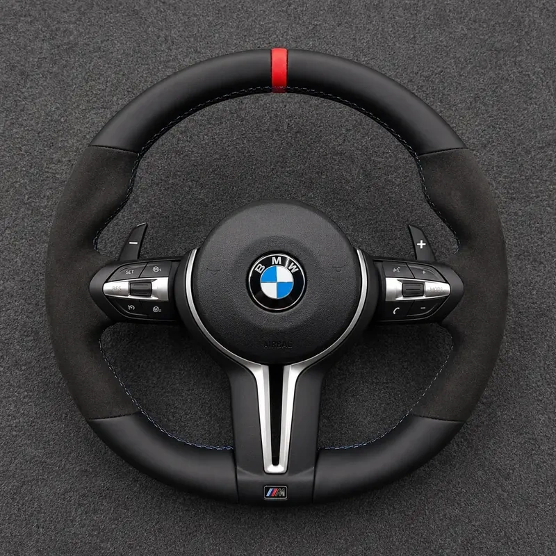 Custom 3-spoke Perforated Nappa Leather Steering Wheel for BMW 5 Series M5 2011–2023 -JIONX