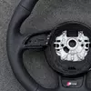 Breathable Anti-Slip Black Perforated Nappa Leather Hand Grip Close Up JIONX Audi Wheel
