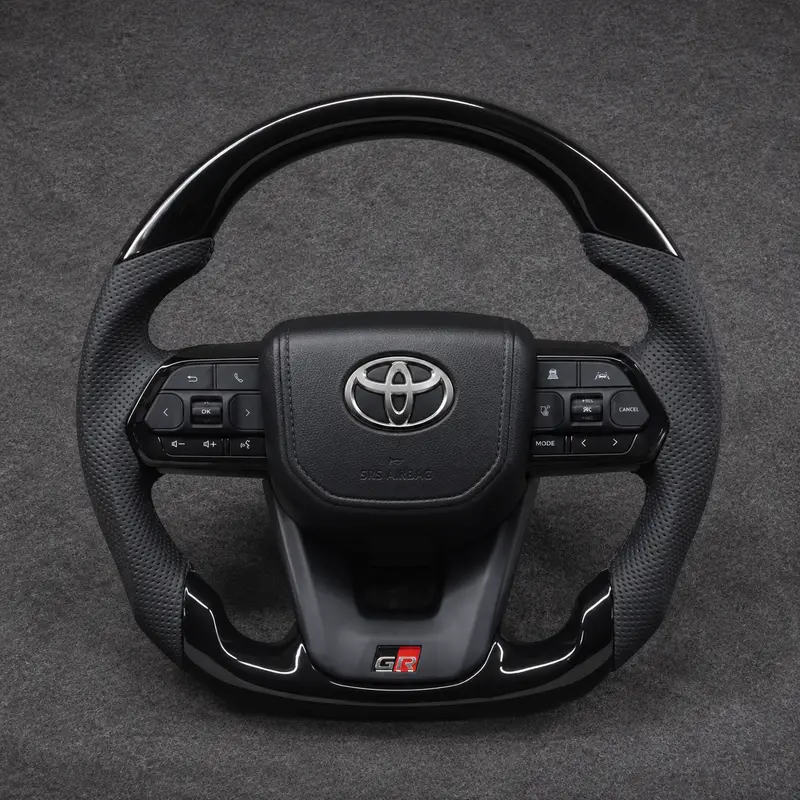 For Toyota Series 2015–2026 Nappa Leather Custom Walnut Wood Steering Wheel -JIONX