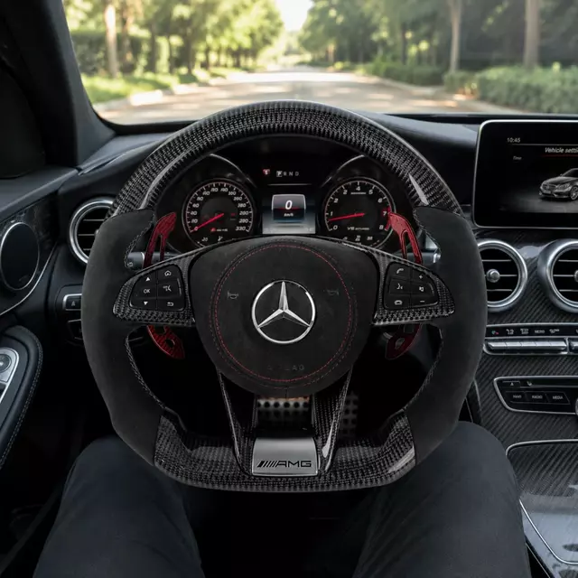 Alcantara And Carbon Fiber Steering Wheel for Mercedes-AMG W204 W205 W212 W213 W176 W166 W207 W218 W222 W253 W172 W463 GLE G63 C63