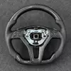 For Mercedes-Benz W204 W212 AMG CLA45 E63 C63 E550 E350 C300 SLK GLA45 SL63 Custom Black Carbon Fiber Steering Wheel