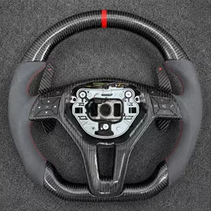 Alcantara and Carbon Fiber Steering Wheel for Mercedes-AMG A-Class, C-Class, E-Class, CLA, and CLK