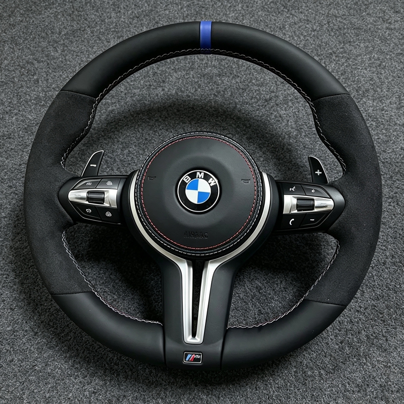 CS Style With Carbon Trim Alcantara Steering Wheel for BMW F10 F20 F22 F30 F31 M2 F87 M3 F80 M4 F82 F85 F90 F15 E70 E90