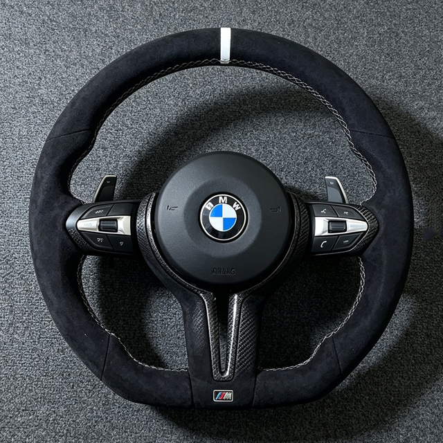 For BMW M3 M6 F10 F11 F15 F16 F22 F30 F31 F32 F33 F34 F80 F82 F83 F85 F86 F87 E60 E90 E70 E80 Alcantara M Steering Wheel 