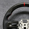 Carbon Fiber Perforated Leather Wheel White Stitching Fit for Ford Mustang Car Steering Wheel