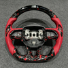 Red Forged Carbon Fiber Perforated Leather with LED Sport Steering Wheel Suitable for Dodge Challenger Charger RT Durango SRT