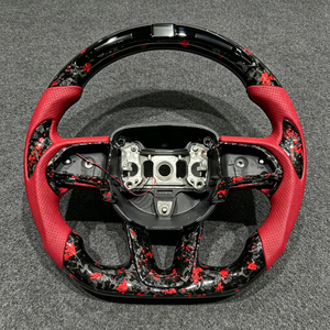 Red forged carbon fiber LED custom steering wheel for Dodge Challenger Charger Durango and SRT models