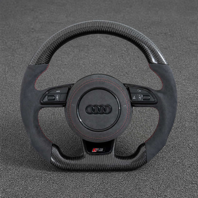 Custom Alcantara Real Carbon Fiber LED Steering Wheel for Audi A3 S3 RS3 8V 8B 8L 8P 8Y 1996–2026 -JIONX