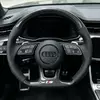 Carbon Fiber Perforated Leather S Steering Wheel Installed For Audi A3 A4 A5 A6L R8 TT Q8 B9 Interior Upgrade JIONX