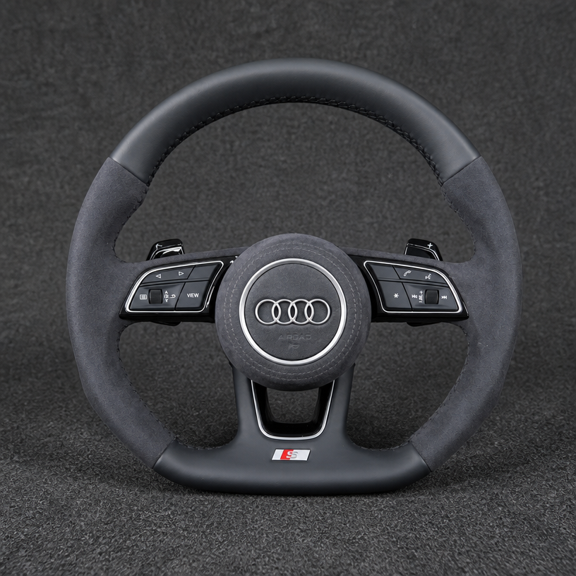 Custom Alcantara Nappa Leather Carbon Fiber LED Steering Wheel for Audi A3 S3 RS3 8L 8P 8V 8Y 1996–2026 -JIONX