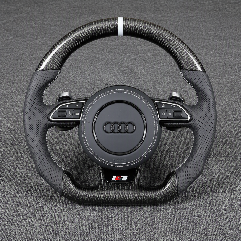 Custom Nappa Leather Carbon Fiber LED Wheel for Audi A8 S8 D2 D3 D4 D5 1994–2026 -JIONX