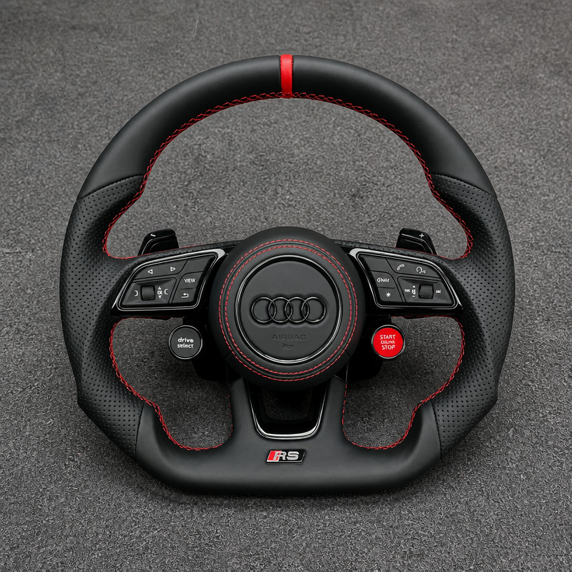 Custom Alcantara Nappa Leather Carbon Fiber LED Steering Wheel for Audi A6 S6 RS6 A7 S7 RS7 C4 C5 C6 C7 C8 4G 4K 1994–2026 -JIONX