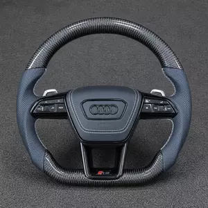 For Audi Q5 SQ5 8R FY 2008-2024 Custom Real Carbon Fiber Perforated Leather Performance Steering Wheel | JIONX