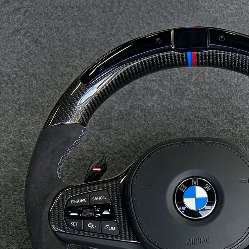 For BMW G20 G30 G01 X3M X4M Car Steering Wheel with High Forged Carbon Alcantara LED Steering Wheel M Performance