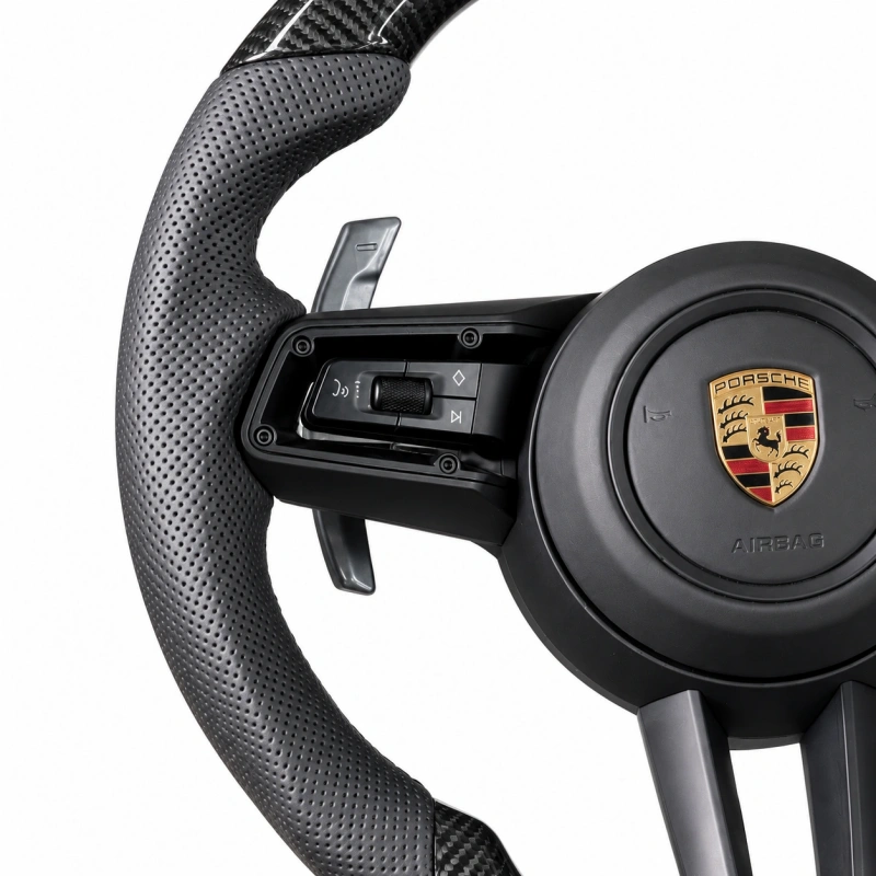 Carbon Fiber Steering Wheel (with Drive Mode Dial) for Porsche Models Such As The 911 Panamera Cayenne And Macan