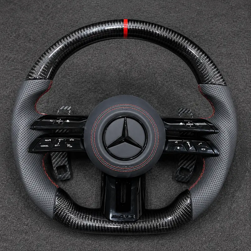 Benz A B C E S GLC GLE 2003-2026 W203-W206 W211-W214 Nappa Alcantara Custom Real Carbon Fiber LED Dragonfly Wheel -JIONX
