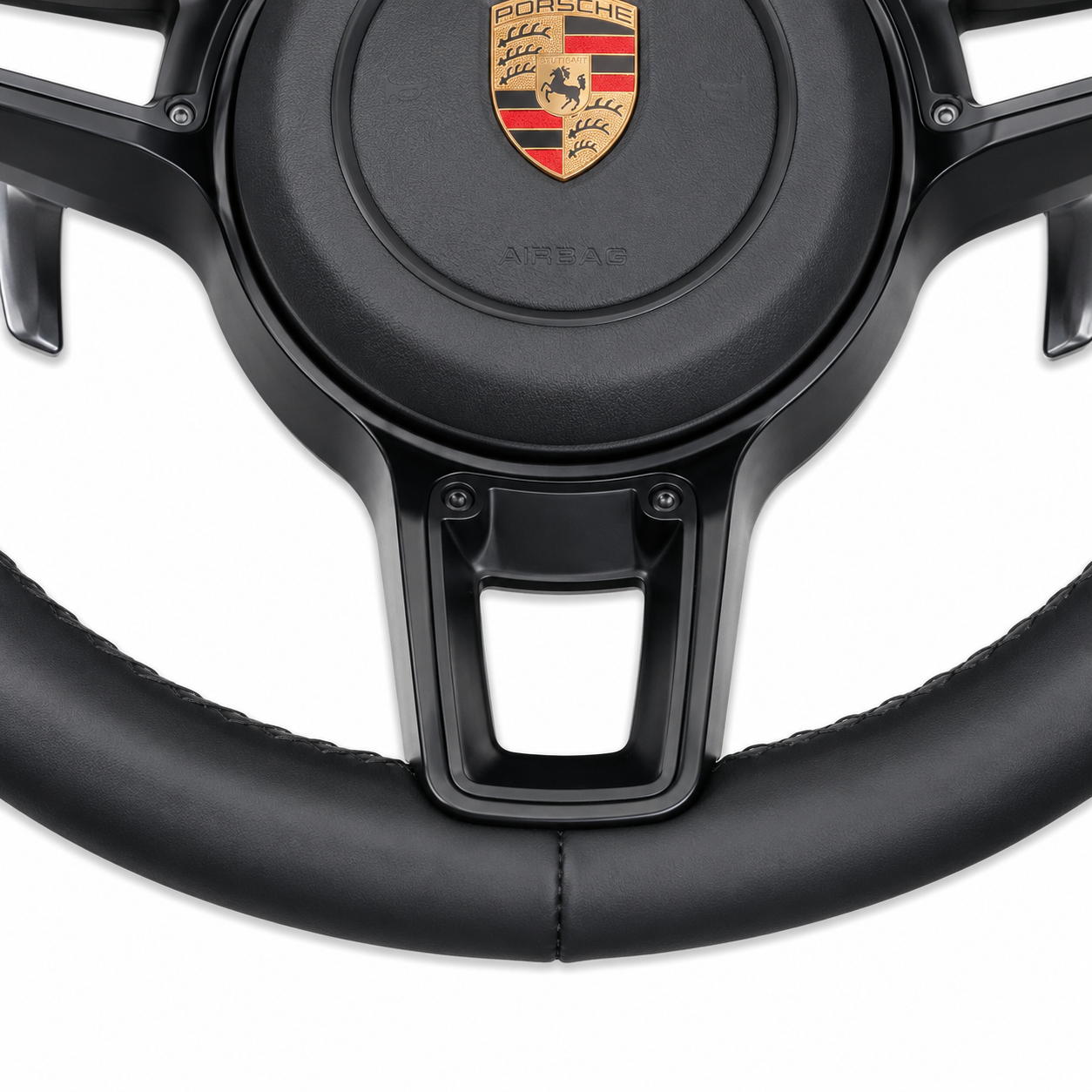 Custom Black Genuine Leather Steering Wheel Designed for Porsche Panamera 911 And 918