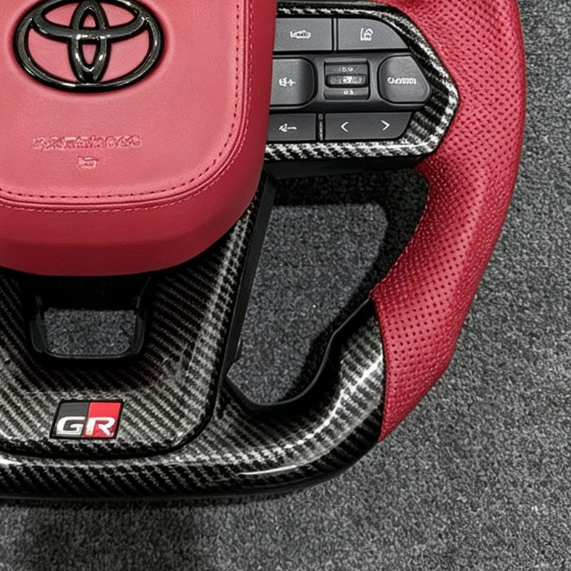 Sports Carbon Fiber Steering Wheel for Toyota Alphard20 30 Hilux Land Cruiser LC200 LC300 Prado 120 150 200