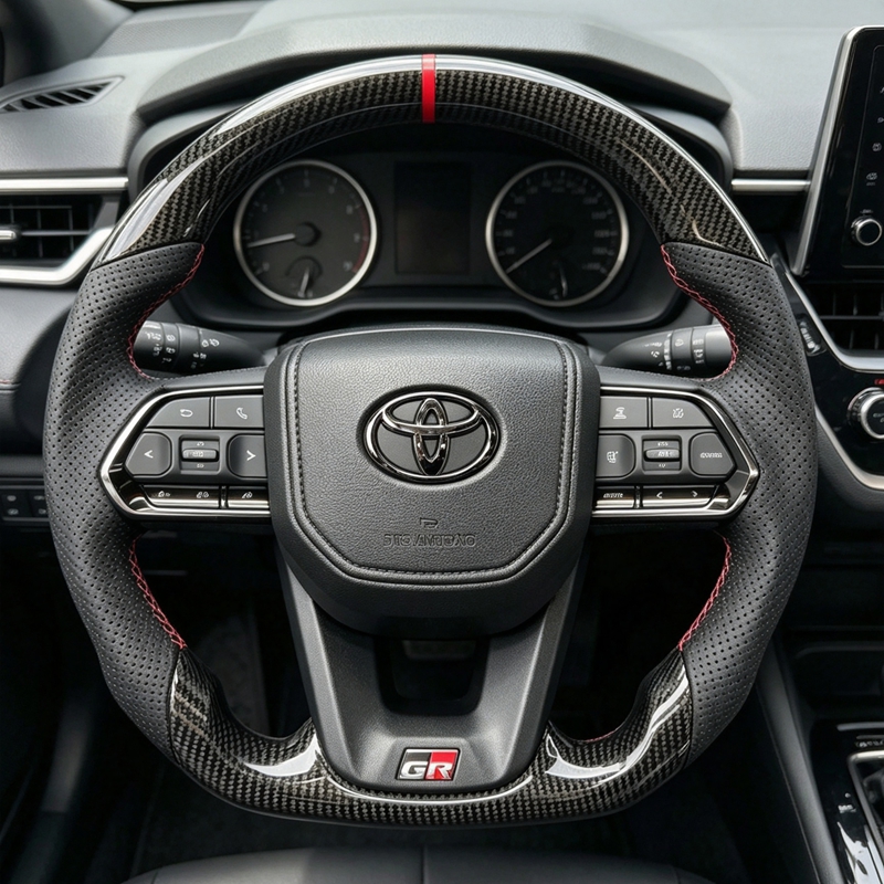 Forging Carbon Fiber Gr Steering Wheel Toyota Hilux Fortuner camry Land Cruiser corolla Hiace Gt 86 Mark X Prado supra Mk5