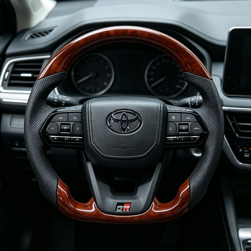 Factory Direct Carbon Fiber Leather Steering Wheel Upgrade for Toyota Hilux Fortuner Land Cruise GR Toyota LC200 LC300