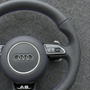 Original multifunction control buttons and metal shift paddles for Audi flat bottom Nappa steering wheel