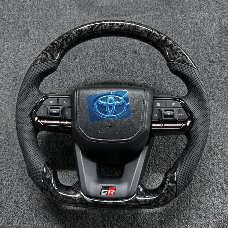 Forged Carbon Fiber GR Steering Wheel Toyota Hilux Fortuner Camry Land Cruiser Corolla Hiace 86 Mark X Prado 120 yaris rav4