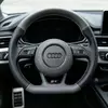 JIONX Flat Bottom Perforated Leather Steering Wheel Installed On Audi Series Sport Interior Upgrade